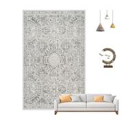 Labasuan Carbon Crystal Heated Area Rug, Graphene Suede Floor Heating Mat with Timer, Indoor Space Heater, Under Desk Foot Warmer, for Bedroom Bedside Livingroom(B,31.5x62.9in)
