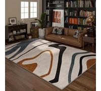 Labasuan Electric Heated Area Rug, Indoor Space Heater, 110V-220V Heated Foot Warmer with Timer, Waterproof, Modern Abstract Living Room Heated Floor Mats(A,59.1x78.7in)
