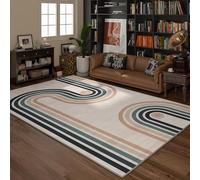 Labasuan Electric Heated Area Rug, Indoor Space Heater, 110V-220V Heated Foot Warmer with Timer, Waterproof, Modern Abstract Living Room Heated Floor Mats(B,62.9x94.5in)