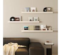 Labasuan Set of 3 Wall Mounted Metal Magazine Rack, File Storage Organizer Display Brochure Holder, Modern Floating Shelves, for Files, Newspapers, Magazines Organization(White,100cm/39.4in)