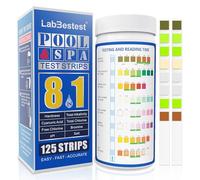 LabBestest Pool Salt Test Strips - Salt Water Pool Testing Kit - 125 Swimming Pool Spa Hot Tub Test Strips - Rapid Accurate Easy to Test Hardness, Bromine, pH, Salt and More (8-Way)