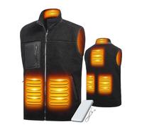 LABCOOL Heated Gilet for Men Women - Heated Vest with Dual-Comfort Fleece - USB Powered 6-Zone Heating & 3 Heat Settings - 10000mAh Power Bank - Machine Washable - Ideal for Outdoor