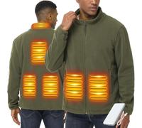 LABCOOL Heated Jacket for Men Women - Heated Vest with Micro Fleece - USB Powered with 10000mAh Power Bank - 3 Heating Levels & 6-Zone Heating - Machine Washable - Ideal for Outdoor