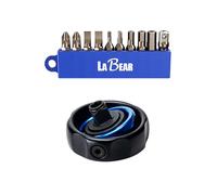 LABEAR- 3/8" Drive Gimbal Ratchet with 1/4" bit holder, Dual Palm Handle, 72 Tooth