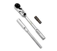 LABEAR - Flex Socket Ratchet to T Handle Wrench 3pc Set - 1/4in Small Ratchet Set with Socket Extension and Adapter