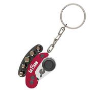 LABEAR Red Mini Folding Ratchet Screwdriver Set, 72-Tooth Reversible Pocket Ratchet Wrench with Magnetic, EDC Keychain Tool with 5pcs Bits (H4 H5 H6 T25 T30) for Bike, Car, Home Repair