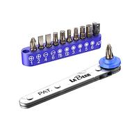 LABEAR Ultra Low Profile Mini Ratchet Wrench Set with 12-Piece Drive, Chrome Vanadium Steel