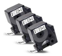Label 24mm Compatible Label Tape Replacement for DYMO 53713 S0720930 Black on White Self-Adhesive for Dymo LabelManager MobileLabeler 450D 500TS Wireless PnP LabelWriter 450 Duo Rhino 6000, 3 Pack