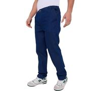 LABEL APPAREL Men’s Classic Straight-Leg Denim Jeans - Elasticated Waist, Fly Zip & Button Closure, Back Pockets - Comfortable Cotton Blend Trousers (Indigo-2XL)