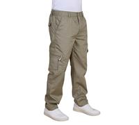 LABEL APPAREL Men's Cargo Trousers with Multi-Pocket Design Durable Workwear & Outdoor Pants for Men Lightweight Cargo Pants with Zip Pockets 35% Cotton 65% Polyester Blend Beige Sizes X-Large