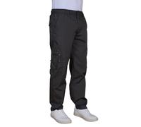 LABEL APPAREL Men's Cargo Trousers with Multi-Pocket Design Durable Workwear & Outdoor Pants for Men Lightweight Cargo Pants with Zip Pockets 35% Cotton 65% Polyester Blend Grey Sizes M