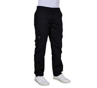LABEL APPAREL Men's Cargo Trousers with Multi-Pocket Design Durable Workwear & Outdoor Pants for Men Lightweight Cargo Pants with Zip Pockets 35% Cotton 65% Polyester Blend Black Sizes M