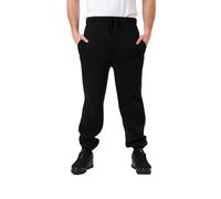 LABEL APPAREL Mens Fleece Cuffed Joggers Casual Regular Fit Elasticated Waist Comfortable Soft Jogging Trousers Bottoms All Waist Sizes 32in - 52in - Black, Large