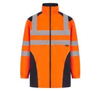 LABEL APPAREL Mens High Visibility Summer Jacket Waterproof Reflective Tape Band Safety Hooded Top Lightweight Rain Hi Vis Over Jacket Sizes Small to 3XL