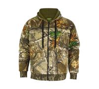 LABEL APPAREL Men's Jungle Print Full Zip Hooded Jacket Quilted Fleece Lined Hoodie - Camouflage Thick Hoodie with Pockets M-5XL