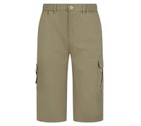 LABEL APPAREL Mens Plain Regular Fit Cargo Combat Shorts Elasticated Waist Casual Summer Work 3/4 Short Three Quarter Length Pants Trousers Beige