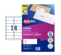 Label Avery Laser Retail Pack White Self Adhesive Inkjet Laser Printer 20pk