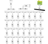 Label Clips,Plastic Rotatable POP Clip-on Style Merchandise Sign Display Clip Tag Holders Pack of 30 Clear