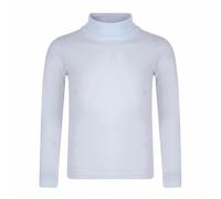 Label Cutters Kids Plain Polo Neck Roll Neck Tops Long Sleeve 2 to 14 Years (White 11-12Y)