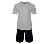 Label Cutters Mens Short Pyjamas Plain Colour T Shirt & Shorts Lounge Night Wear S to 3XL New (Bunker-Lt Grey 2XL)