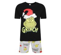 Label Cutters Mens The Grinch Short Pyjama Set Christmas PJ Night Wear Naughty & Nice Theme (Naughty/Nice XXL)