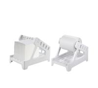 Label Holder for 4x6 Shipping Labels Printer Rolls and Fanfold Labels 2 in 1 Work for Desktop Themal Label Sticker Dispenser(2pcs-White)
