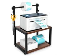 Label Holder for Rolls & Fan-Fold Labels,Desktop Thermal Printer Stand Adjustable Balance Screws forLabel Sticker Dispenser Ideal for Home/Office and Small Business & Warehouse 13.3"x10.5"x7.8"