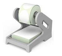 Label Holder for Thermal Printer - Roll & Fanfold Shipping Label Stand - Compatible with Rollo, MUNBYN, Jiose - Compact Desktop Organizer - DBYS (Grey)