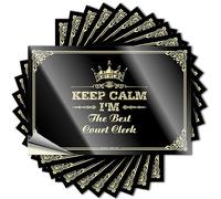 Label Keep Calm I'm The Best Court Clerk with Reading Nook Decor New Job