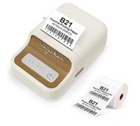 Label Maker B21 with 230 Labels Bluetooth Thermal Price Barcode Label Printer 20-50mm Label Width Compatible with Android & iOS Applied to Organization Home Office Business (White)