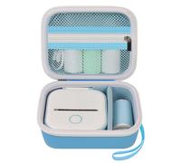 Label Maker Case for Memoking T02/ for Phomemo M02/ M02S/ M02 Pro/ Q30S/ for Nelko PM230/ for Anycash/for Ponek Mini Pocket Printer, Portable Sticker Paper Storage Holder - Box Only (Blue)