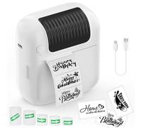 Label Maker Machine with Tape Label printer Mini Pocket Printer Portable Thermal Photo Label Maker Machine with 5 Rolls of Printing Paper for Android or iOS APP, Bluetooth Inkless Printer Labler Maker