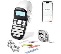 Label Maker Machine with Tape-Waterproof, Handheld Labeler Support Keyboard & App, Rechargeable Bluetooth Label Maker Portable with Backlit Screen, Built-in Memory for Home Office Organization LT12