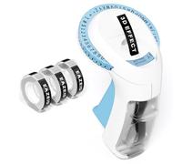 Embossed Label Maker Machine with Tapes, 3D Label Maker Vintage, Retro Embosser Label Maker Machine with 3Rolls Embossing Tapes, Old School Embossing Labeler for Home Kitchen Office and DIY, Blue