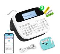 Label Maker Machine with Tapes, Label Maker Waterproof-Labels, Rechargeable Bluetooth Labeler, Portable Labeling Machine with Backlit LCD, M950 Handheld Label Printer for Office Home Use