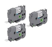 Label Maker Tape 18mm Black on White 8m Refill for TZe 141 241 541 641, Compatible with PT E100 D210 E300 D450 P700 18RZ, Oil Resistant Label Tape (White Box of 3)