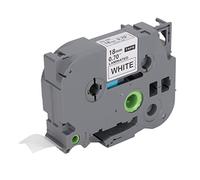 Label Maker Tape 18mm Black on White 8m Refill for TZe 141 241 541 641, Compatible with PT E100 D210 E300 D450 P700 18RZ, Oil Resistant Label Tape (PE Bag of 1)