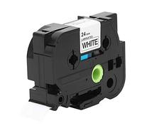 Label Maker Tape Compatible Label Tape Replacement for Brother TZe-221/621 PT-7600 PT-P700 PT-2730 Black on White (24mm)
