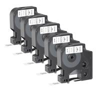 Label Maker Tape Compatible with DYMO Label Tape Replacement for D1 Tapes 45013 S0720530 12mm x 7m White, Compatible with DYMO LabelManager 160 210D 360D 420P 450D 500TS, 5 Pack