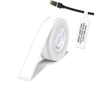 Label Maker Tape for NIIMBOT D11/D110/D101, Cable Label Sticker, Waterproof Tear Proof Thermal Paper 0.5"x4.3" (12.5x74mm),65 Per Roll(White)
