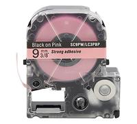 Label Maker Tape High Temperature Resistance Durable Scratch Proof PET Stickers for Label Printer LW Series Jin Gong SR230C SR530C SR550C 9mm Width 8m Length Transparent Design (9mm Foundation with