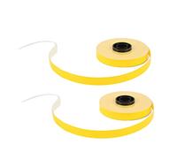 Label Maker Tape, PET Material, 9mm Width, 52.5ft Length, 2 Rolls - Tear, Clear Printing, Ideal for Cable and Line Management (Yellow)