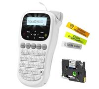 Label Maker Waterproof-Labels, Handheld Label Maker Machine with-Tape 12mm 0.47 Laminated White, Backlit Screen Multiple Fonts & Symbols, Portable Keyboard Labeler for Home Office School Use, H1100