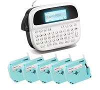 Label Maker with 5PK White 9mm Tapes, Bluetooth Labeler for Kids School Items, Labeling Machine with Backlit LCD, QWERTY Keyboard & APP Connectivity for Teachers Gift, Home & Office Organization