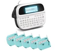 Label Maker with 5PK White Tapes, Handheld Bluetooth Labeler for Kids School Items, Labeling Machine with Backlit LCD, QWERTY Keyboard & APP Connectivity for Teachers Gift, Home & Office Organization
