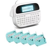Label Maker with 5PK White Tapes, Handheld Bluetooth Labeler for Kids School Items, Labeling Machine with Backlit LCD, QWERTY Keyboard & APP Connectivity for Teachers Gift, Home & Office Organization