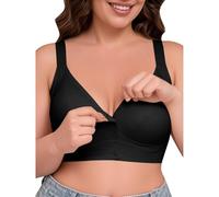 Label Mark 0XL 5XL Extra Large Bra with Buckle Front Exclusive for European and American Sizes, No Adjustable Shoulder Straps, Large Size Underwear Women Fitness, black, 4XL