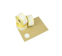 Label Metrics - 40mm Diameter, White Circle Direct Thermal Labels/Stickers. for Direct Thermal Printing. 25mm Core. 1000 Labels roll. (2 Rolls)