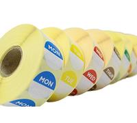 Label Metrics - Day Dot Food Labels Set of 7 Rolls x 1000 roll/Catering Stickers. Mon - Sun (Permanent Adhesive)