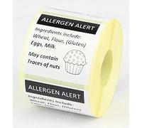 Label Metrics Food Allergy Labels, 38x38mm, 500 Labels on a Roll - Cup Cake